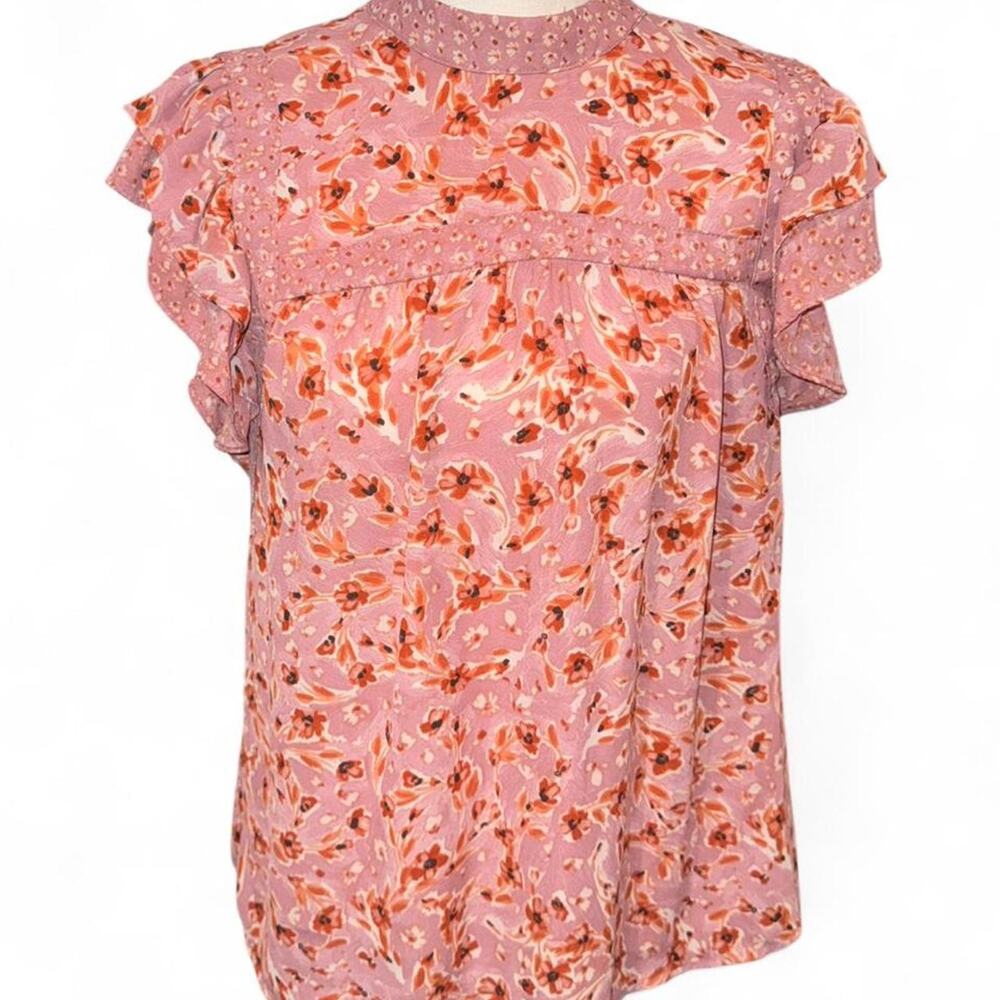 Pink floral dr2 blouse with